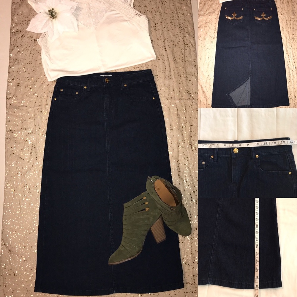 Long Denim Skirt